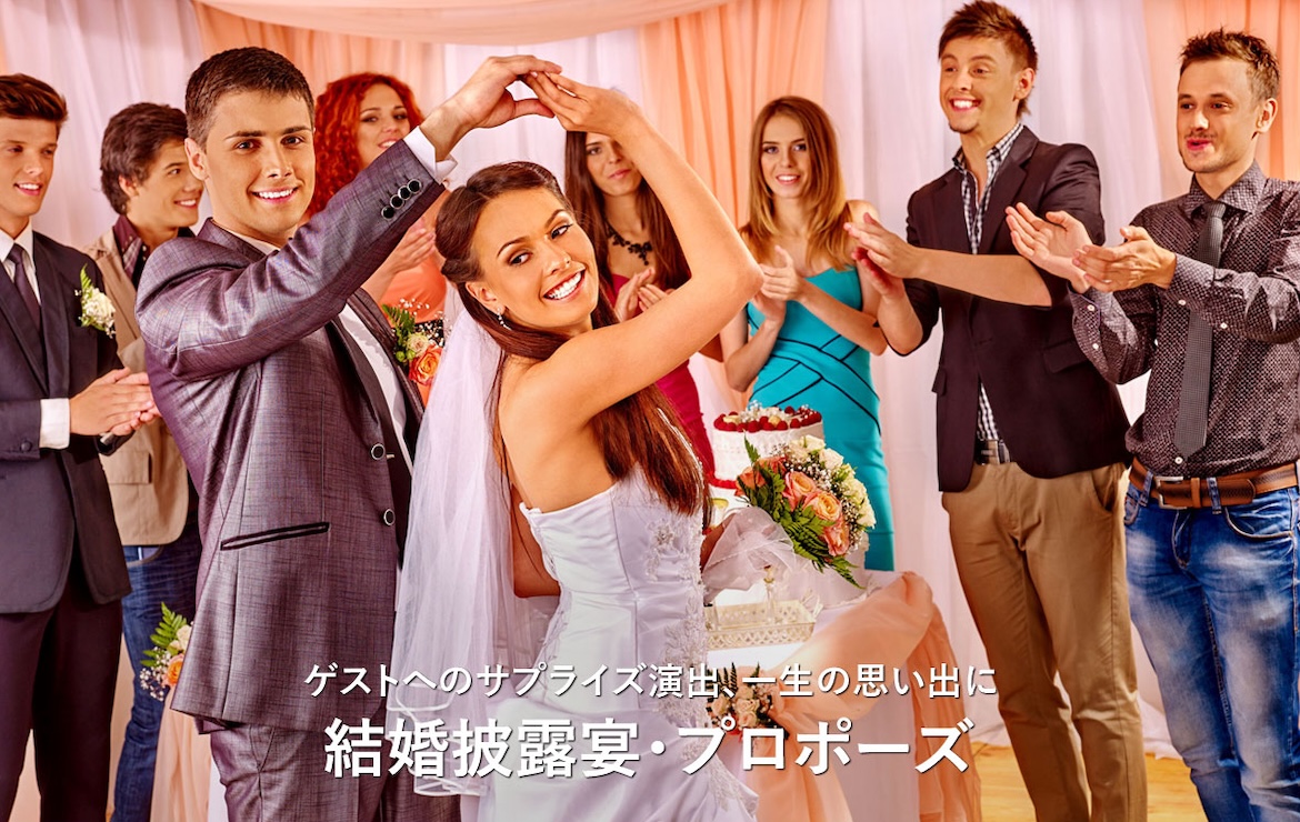 活用事例 (結婚披露宴・プロポーズ)|StagaCast (ステージキャスト)
